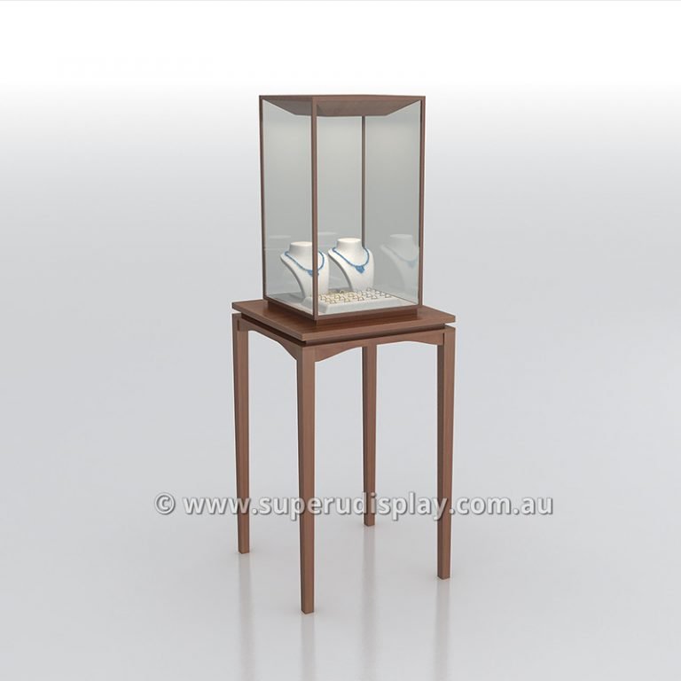 Glass Jewelry Display Tower with Light Custom Made Shop Fittings for