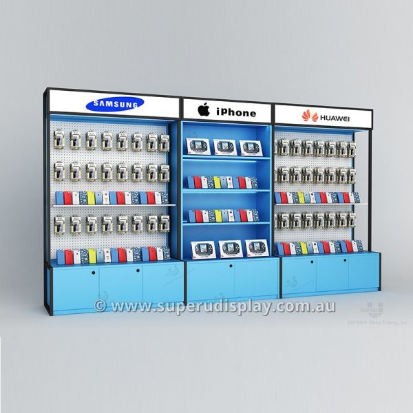 Wall Cell Phone Accessories Display Rack Custom Made Shop Fittings for Retail Shops Australia