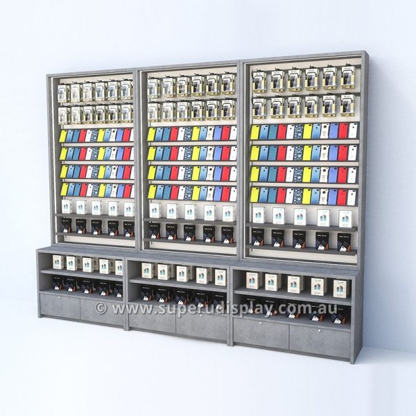 Wall Stand Cell Phone Case Display Rack Custom Made Shop Fittings for