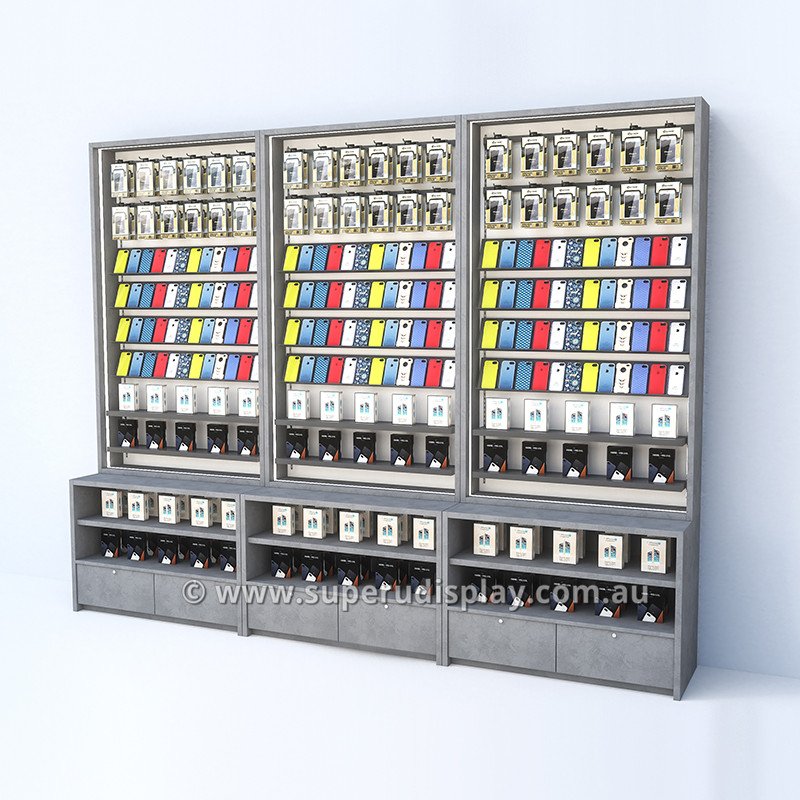 Wall Stand Cell Phone Case Display Rack Custom Made Shop Fittings for